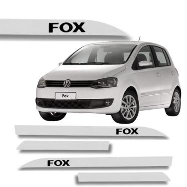 Imagem de Jogo Friso Lateral Fox Branco Cristal Ponta de Faca Grafia - Macall
