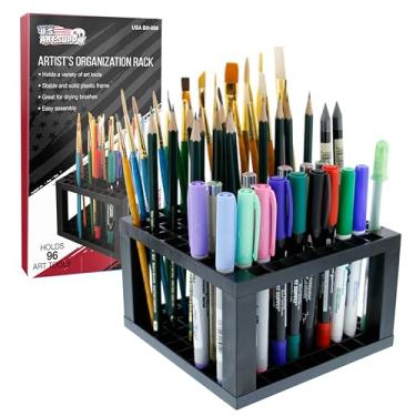 Imagem de U.S. Art Supply 96 Hole Plastic Pencil & Brush Holder - Desk Stand Organiser Holder for Pens, Paint Brushes, Coloured Pencils, Markers