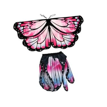 Imagem de YIJU Conjunto de fantasia de borboleta infantil, roupas de Halloween para festival de aniversário, brincadeira de faz de conta, Rosa