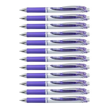 Imagem de Pentel Caneta de tinta gel líquida retrátil EnerGel RTX (0,7 mm), linha média, tinta lilás, caixa com 12 canetas (BL77-V3)