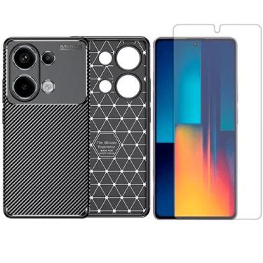 Imagem de Capa Carbon Compativel Com Redmi Note 13 Pro 4G + Pelicula Hidrogel - 