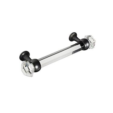 Imagem de #G-60 CKP Brand Elegance Glass Collection Puxador de vidro, Barra, Single - 4 in., Clear with Oil-Rubbed Bronze Base