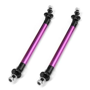 Imagem de EOHMAK Divisor de lábio de para-choque dianteiro para carro, 2 peças, barras de suporte de haste de proteção, ajustáveis, compatíveis com a maioria dos veículos (roxo, 150 mm/5,9")