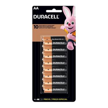 Imagem de Pilha alcalina pequena AA com 16 unidades Duracell