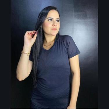 Imagem de Camisa Dry Fit Feminina Academia Manga Curta Furinho Fitness - Blanco 