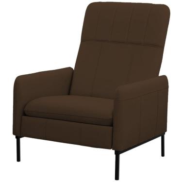 Imagem de Poltrona Decorativa Fixa Retrátil Reclinável Lutor L06 Couro Marrom - Lyam Decor