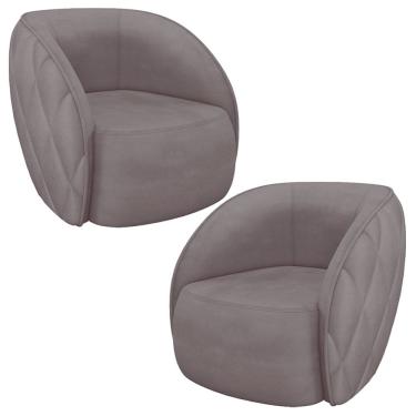 Imagem de Kit 02 Poltronas Decorativa Para Sala Living Olimpo M03 Veludo Rosê - Lyam Decor