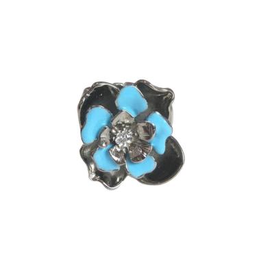 Imagem de Anel Flor Azul Resina Armazém Rr Bijoux