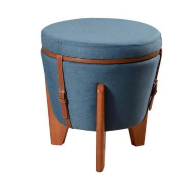 Imagem de Kit 2 puffs decorativo baú flex tampo para mesa centro linho