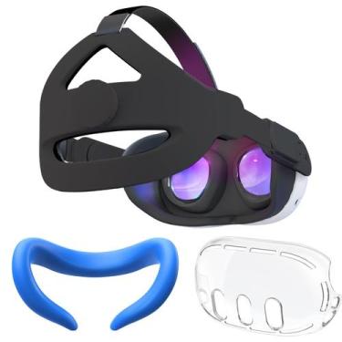 Imagem de Alça de cabeça CNBEYOUNG ajustável para Quest 2/3 com capa facial