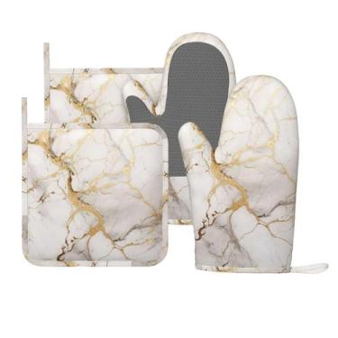 Imagem de Conjunto de acessórios de cozinha, luvas de forno e porta-panelas, 4 u