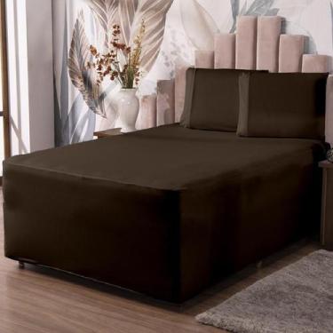 Imagem de Jogo De Lençol Luva Queen Conjugada Colchão E Box Malha 3P - Ametista 