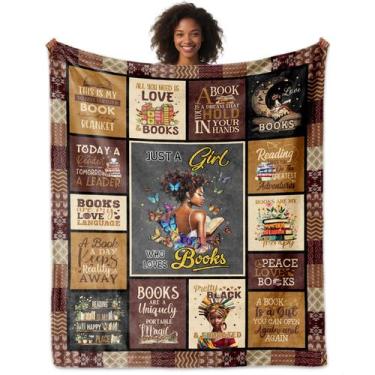 Imagem de Cobertor ACBEAT Afro-American Black Girl Book Lovers 50x60cm