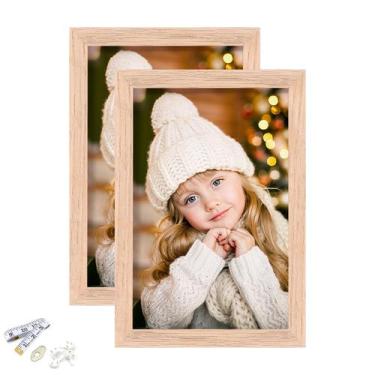 Imagem de Moldura para fotos ATOBART Oak Wood 4x6" com conjunto de vidro Perspex