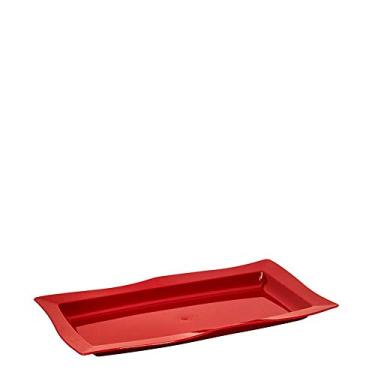 Imagem de Saladeira Moove Rasa Retangular 3L Vermelha em Plástico Não Quebra Linha Profissional Cook Linha Premium