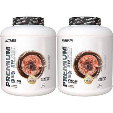 Imagem de Kit 2X Premium 2w Whey - 2000g Double Chocolate - Nutrata-Masculino