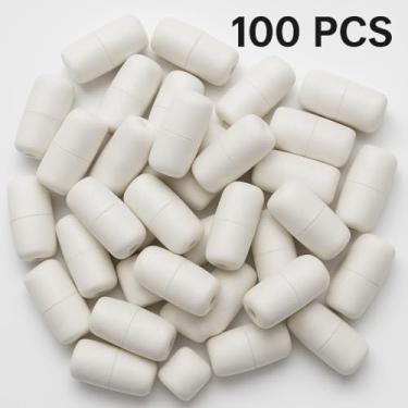 Imagem de Boia Isopor Nº 2 (Cor Branca) Pacote Com 100 Pçs P/Rede de Pesca Qualidade Premium