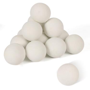 Imagem de Bolas de fogo de cerâmica de 10 cm para fogueiras a gás, 12 bolas de lareira brancas reutilizáveis para fogueiras internas e externas, aquecedores, lareiras tradicionais/a gás/elétricas