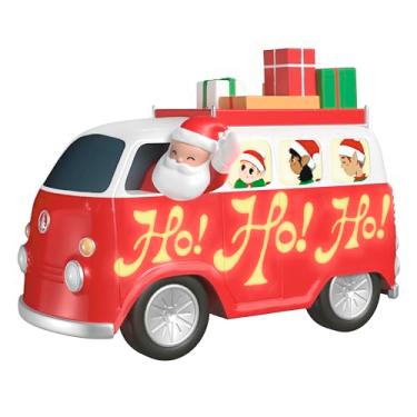 Imagem de Hallmark Keepsake Enfeite de Natal 2025, aqui vem o Papai Noel musical com luz, presentes para colecionadores de Papai Noel