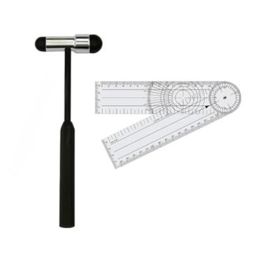 Imagem de Martelo Para Reflexo Neurológico Buck Preto Fosco + Goniometro Grande Amplitude 36cm