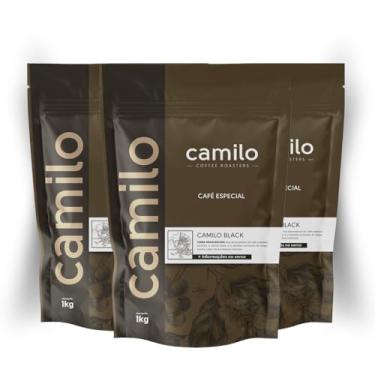 Imagem de Kit café Especial Camilo Black 3 Pacotes 1kg em Grãos - 100% Arábica, notas de chocolate e avelã