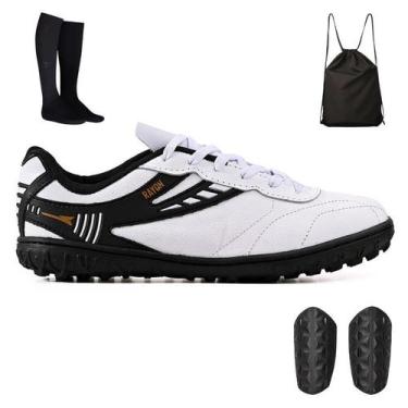 Imagem de Kit de Chuteira Society + Mochila + Meião + Caneleira - Light, Preto, 