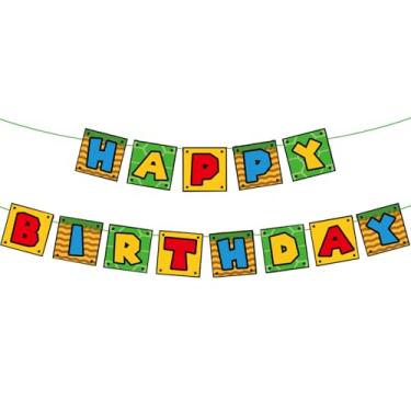 Imagem de Kawaii, faixa de aniversário, faixa de festa de feliz aniversário para meninas, meninos, festa de chá de bebê, banners quadrados, jogos de vídeo, tema de quarto, decoração de parede