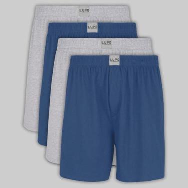 Imagem de Kit 4 Sambas Canção Lupo Algodão Sortidos 18611, Azul, Chumbo, P