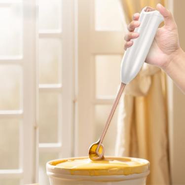 Imagem de Espumador de leite elétrico portátil, motor operado por bateria para café, latte, batedor matcha (sem bateria incluída)