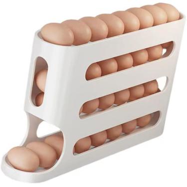 Imagem de Suporte Dispenser Ovo Organizador Bandeja Geladeira 4 Níveis