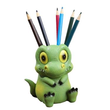 Imagem de Porta-canetas Cute Dinosaur Resin Desktop Green Cartoon Style
