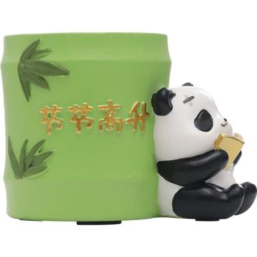 Imagem de Porta-canetas Panda Resin Pote para canetas com design de bambu 250g