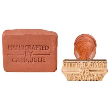 Imagem de Carimbo de carta de argila personalizado para cerâmica, ferramenta de impressão criativa de cerâmica com assinatura de cabo de madeira (5 cm)