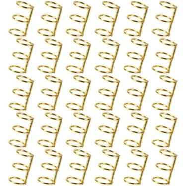 Imagem de Koqye 30 anéis de fichário de metal, anéis de livro de folhas soltas de 20 mm de diâmetro interno, clipe articulado dividido de 3 anéis para cadernos, agendas, álbuns de fotos, diários (ouro)