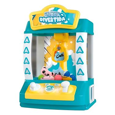 Imagem de Mini Máquina de Ursinhos Pelúcia Joguinho Garra Arcade | Diversão e Prêmios para Crianças e Adultos - Cor:Azul