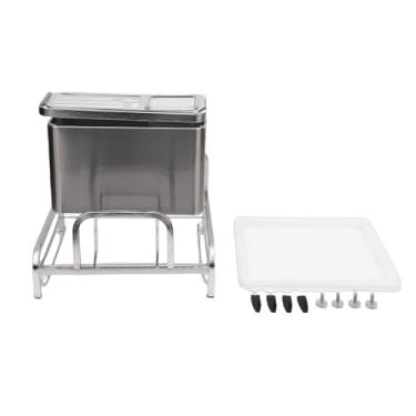 Imagem de TOPINCN Rack de Secagem de Pratos de Aço Inoxidável, Organizador de Cozinha que Economiza Espaço, Potes e Organizador de Panelas Com Suporte de Utensílio Ajustável para Tábuas de Corte,