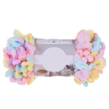 Imagem de Cerca de 95 g/novelo de fio de cobertor de dedo macio e fofo, fios grossos de crochê colorido, 40 x 5 mm para artesanato artesanal, sem necessidade de agulhas ou ganchos