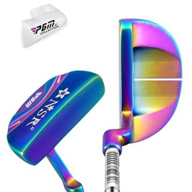 Imagem de PGM Putter de golfe feminino AMTUG026-1 Rio 2016 III - destro, branco, rosa, aderência leve