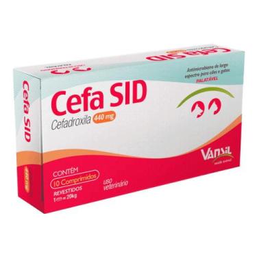 Imagem de Antibiótico Cefa SID para Cães e Gatos com 10 comprimidos de 440 mg - 