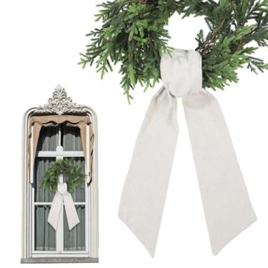 Imagem de Faixa de guirlanda de serapilheira para porta da frente, faixa de guirlanda em branco boêmia, faixas de guirlanda reutilizáveis para fazendas, casamentos, Ação de Graças, Natal, Natal, decoração