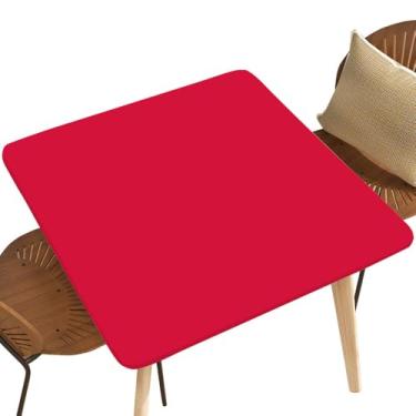 Imagem de NYRTHUS Toucas de mesa quadradas ajustadas para mesa quadrada 152 x 152 cm, toalha de mesa elástica para uso interno e externo, jardim, piquenique, festa