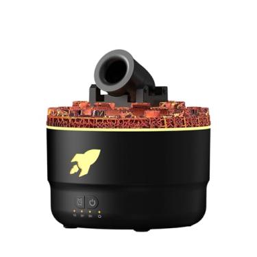 Imagem de POCREATION Difusor de Óleos Essenciais, 300ml Névoa Fria Desligamento Automático Luzes LED de 7 Cores Com Efeito de Lava Simulada, para Aromaterapia Umidificador Luz Noturna (Plugue dos EUA)