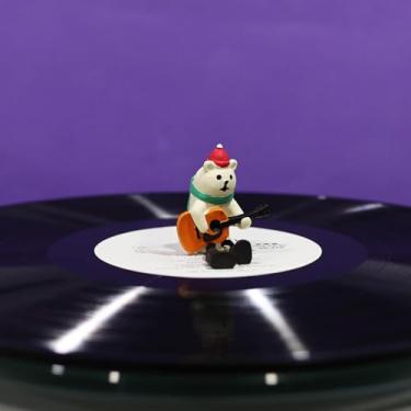Imagem de sdroceRyaM Acessório para toca-discos para guitarra, urso branco, acessório de mesa giratória para decoração de desenho animado, grampo de peso para amortecimento de vibrações, disco LP