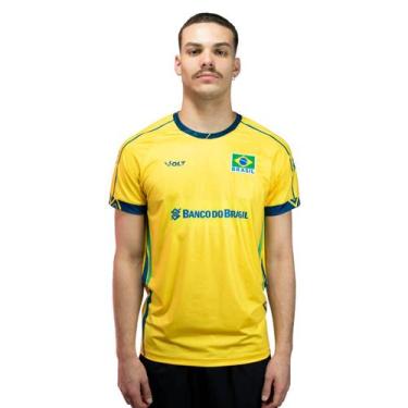 Imagem de Camisa de Vôlei Oficial Brasil 2025 Amarela Masculina - Volt, GG