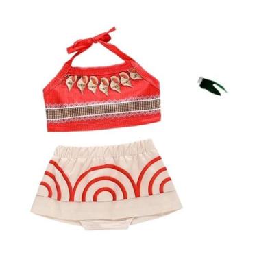 Imagem de Vestido De Aniversário Moana Para Meninas Pequenas Conjunto De Verão D