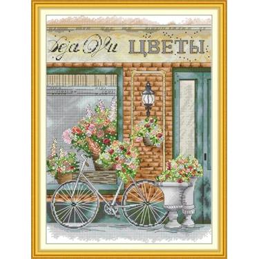 Imagem de Maydiyer Kits de ponto cruz contados para adultos, kits de bordado de padrão não impresso de 14 quilates para iniciantes, conjunto fácil de ponto cruz DMC Threads bordado - Tigre do Sul da China 40 cm