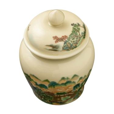 Imagem de Alipis Frasco de cerâmica hermético para temperos, ervas e chá, recipiente de armazenamento para medicina chinesa e design de feijão para uso doméstico na cozinha