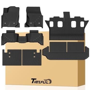 Imagem de TIEZFUL 7 peças de tapetes adequados para Toyota 4Runner 2025 2026 7 assentos, forro de piso TPE para todos os climas com tapete de porta-malas, conjuntos de forro de carga para 4Runner acessórios