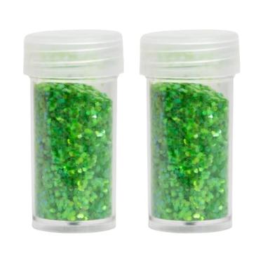 Imagem de Kit 2 Potes Saleiro Glitter Neon Carnaval Festas (Verde)