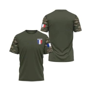 Imagem de Camiseta Tática Camuflada Da Exército Da França Para Homens, Manga Cur